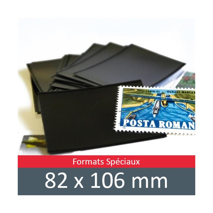 Pochettes simple soudure - Lxh:82x106mm (Fond noir)