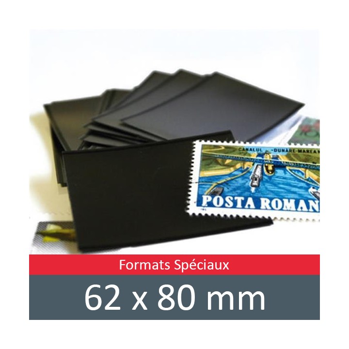Pochettes double soudure - Lxh:62x80mm (Fond noir)