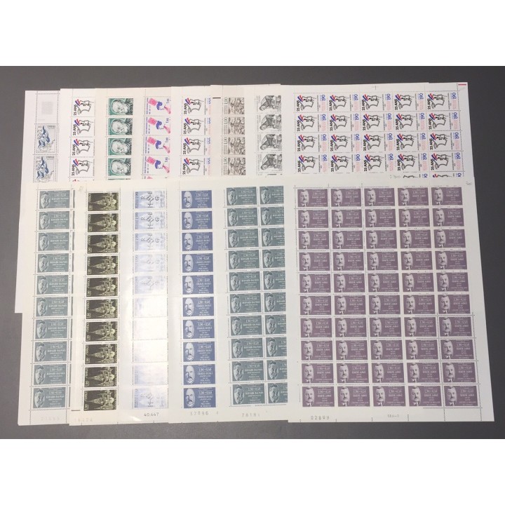 Lot de faciale en feuilles 1425 timbres à 1,90 Francs