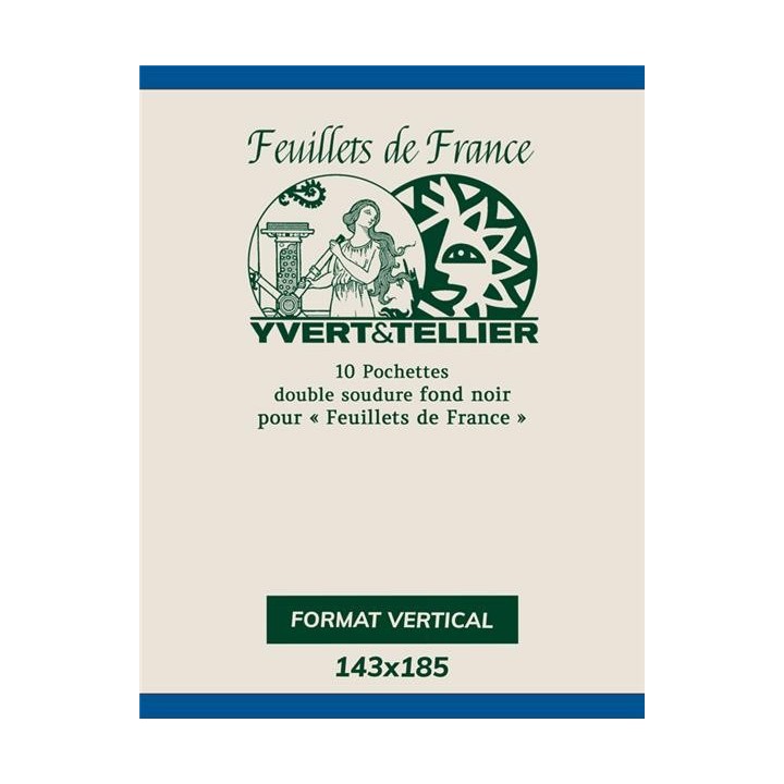 Pochettes double soudure - Lxh:143x185 mm mm (Fond noir)