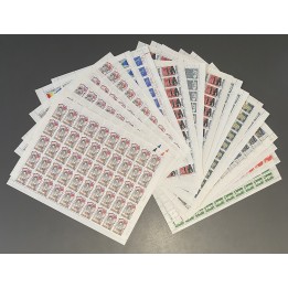 Lot de faciale 1060 timbres à 2,20 Francs en Feuilles