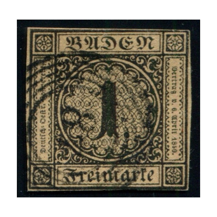 Lot A3791 - Allemagne Bade - N°1 Obl