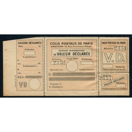 Lot A4097 - Colis Postaux de Paris pour Paris - N°33 **