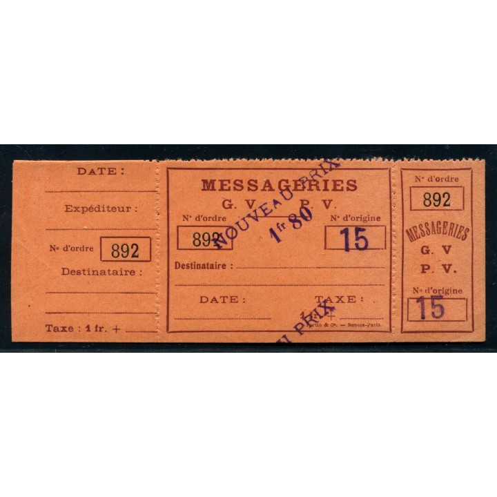 Lot A4091 - Colis Postaux de Paris pour Paris - N°89 **