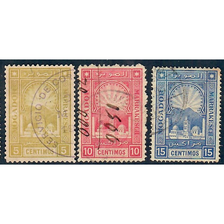 Lot A5789 - Maroc Postes Locales - Mogador à Marrakech N°84/86 Obl