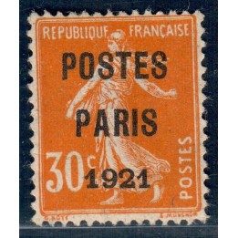 Lot A6070 - Préoblitéres - N°29 Neuf (*) sans gomme