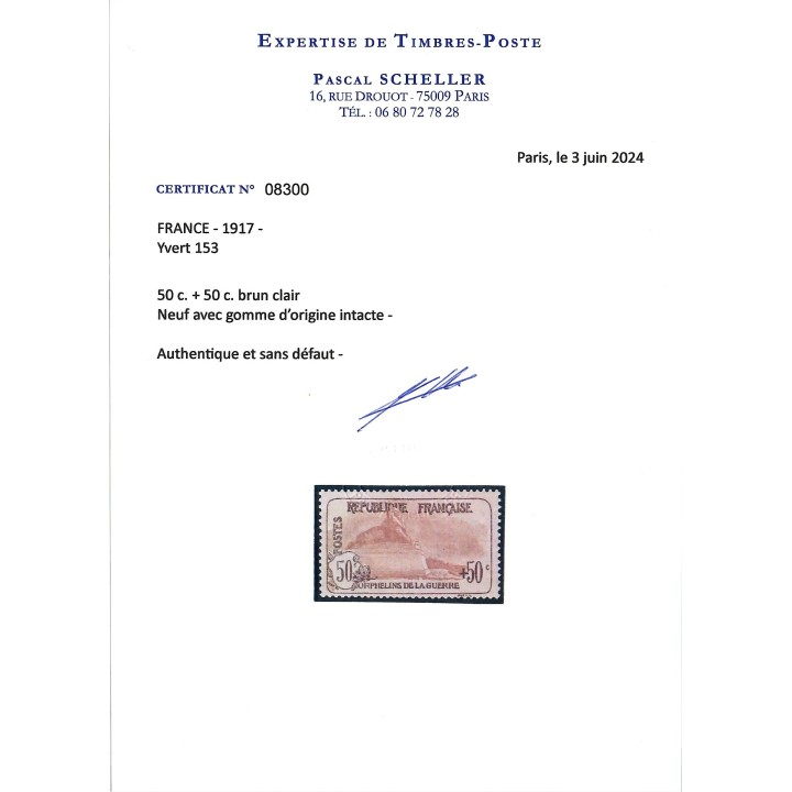 Lot A6005 - Poste - N°153 Neuf ** Luxe