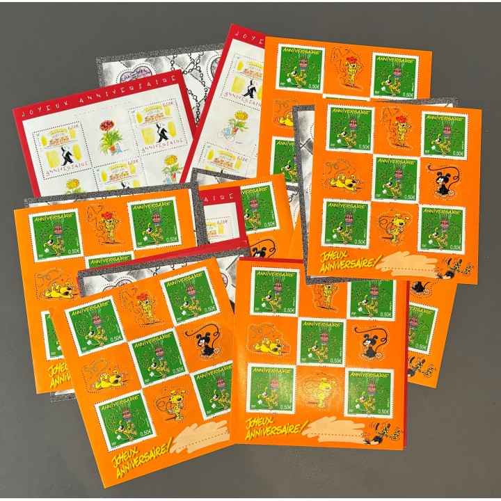 Lot de faciale 50 timbres à 2,50€ ( Blocs 0.50€)