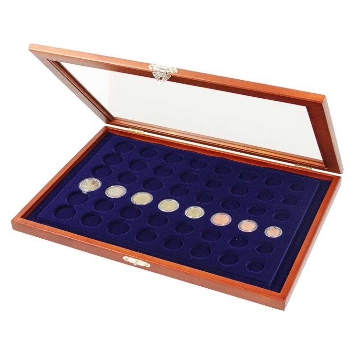 Vitrine en bois pour 6 série d'€ sous capsules - SAFE