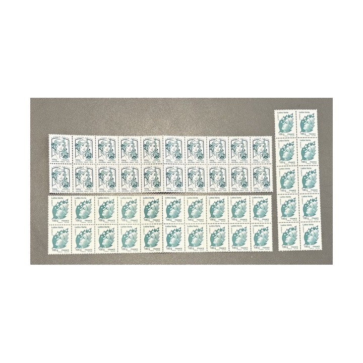 Lot de faciale 100 timbres TVP vert 100g (3,10€) Tarif 2026