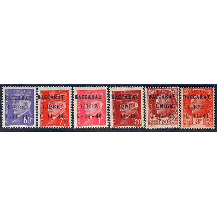 Lot A7093 - Libération Baccarat - N°1/2,4/6 et 8 **