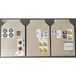 100 Enveloppes cartonnées pré-affranchies avec sticker suivi - en Francs - 250g (5,74€)