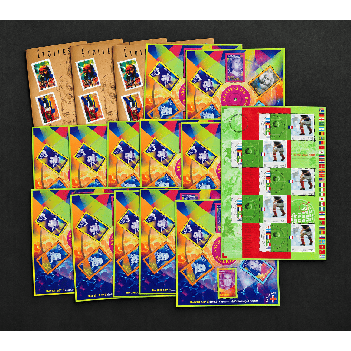 Lot de faciale 100 timbres à 0,46€ (46€) en Blocs pour Affranchissement