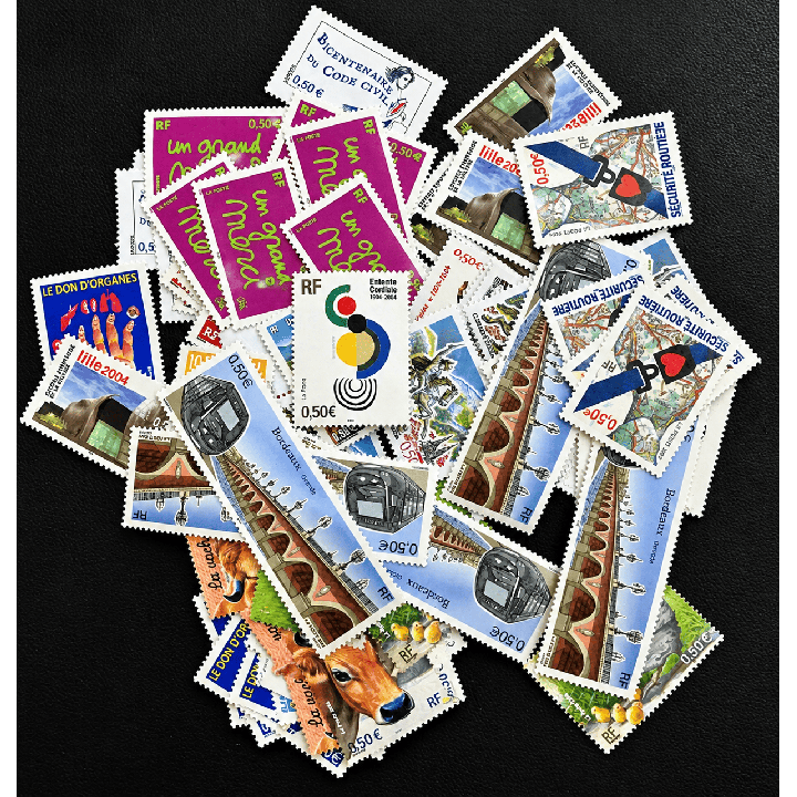 Lot de faciale 100 timbres à 0,50€ (50€)