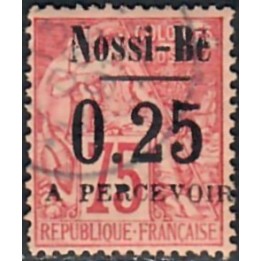 Lot A7782 - Nossi-Bé Taxe - N°17 - Oblitéré Qualité TB