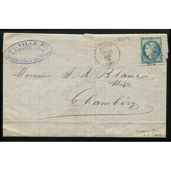 Lot A3385 - Lettres - N°45A - Oblitéré Qualité TB