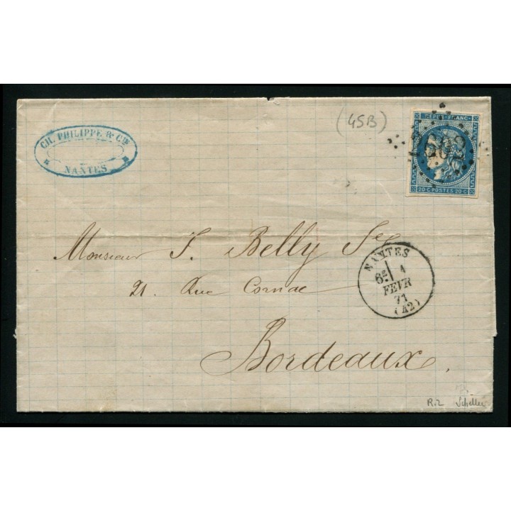 Lot A3383 - Lettres - N°45B - Oblitéré Qualité TB